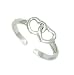 .925 Sterling Silver Toe Ring with Two Hearts