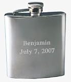 PERSONALIZED Engraved 7 Ounce STAINLESS STEEL Liquor FLASK Speakeasy Style