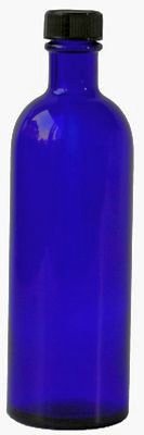 Spinnrad Glasflasche Fleur blau