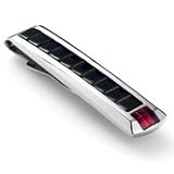 Tonino Lamborghini Primo Collection Stainless Steel Tie Clip with Three Red Crystal Stones