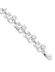 Sterling Silver Cats Bracelet QA6-7"