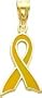 14K Gold Small Yellow Enameled Awareness Ribbon Charm