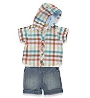 3 Piece Checked Shirt, T-Shirt & Trousers Outfit
