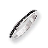 Sterling Silver 2.75mm Black Eternity Band Ring - Size 9