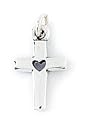 Sterling Silver Cross Charm w/ Open Heart by Bob Siemon