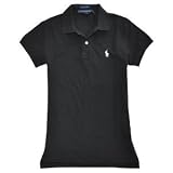 Ralph Lauren Womens Pony Logo Polo T-Shirt (X-Large, Black)