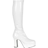 White Hippy Go Go Fancy Dress Costume Hippie Boots UK 6 & 7
