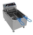 Globe CPF10 - 10 lb Countertop Fryer, 2 Chrome Fry Baskets, Swing Up Element, 120 V