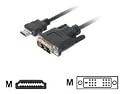 cble HDMI 19pol St DVI 18+1 adapteur noir 5m