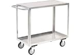 Stainless Steel Stock Cart 2 Shelves Flush Top Shelf 30x18