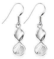 Sterling Silver Twisted Petal Drop Earrings