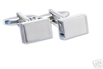 Personalised Rhodium Cufflinks, Engraved FREE, Birthday, Wedding, Anniversary Gift