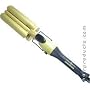 GOLD n HOT Professional Ceramics Triple Barrel Waver Ceramic Curling Iron with 30 Heat Settings (Model: GH2157)