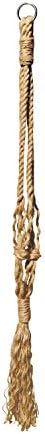 Plant Hanger Jute Rope Natural Brown Large 4 Leg Arms 36 Inch Heavy Duty Patio Balcony Deck Ceiling For Round And Square Pots Indoor Outdoor Decorative Plants Hanging Basket 4L-36Rope