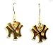 New York Yankees MLB Team NY Logo Gold Tone Dangle Earrings