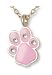 Clearly Charming Gold & European Crystal Dog and Paw Print Pendant Necklace