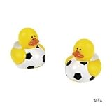Lot Of 12 Mini Soccer Ball Rubber Ducks - Party Favors
