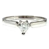 1 2 Carat Heart Shaped Diamond 18k White Gold Solitaire Engagement Ring