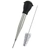 Faringdon Stainless Steel Baster Set With Rubber Bulb, 28cm Baster, Injector And Brush