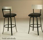 Edinburgh Swivel Bar Stool - Phantom Metal, Bucksin & Passion Suede Black
