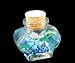 Texas Bluebonnets Design - Hand Painted - Small Heart Shaped Bottle with Cork top - 2...