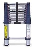Industrial Grade 2KFG1 Telescoping Ladder, 12 1/2 Ft, Aluminum