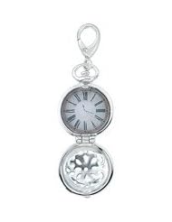 Genuine Zable (TM) Product. 925 Sterling Silver Hinged Pocket Watch Clip-on Bead Charm. 100% Satisfaction Guaranteed.