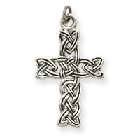 Sterling Silver Antiqued Celtic Cross with 20 Inch Sterling Silver Chain