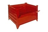 All Welded Steel Container Drop Gate Red