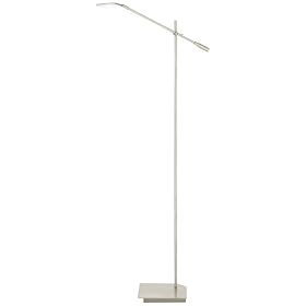 Brushed Steel Flat Head LED Balance Arm Floor Lamp