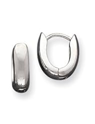 Sterling Silver Oval Hoop Earrings QE3450"