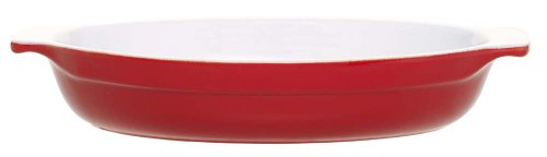 Emile Henry 10.75 Inch Oval Au Gratin Cerise Red
