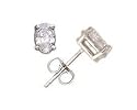 1.00 ct.tw Oval Diamond Solitaire Earrings in 14 kt. White Gold