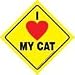 I Love My Cat Car Sign