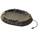 Farm Innovators "Four Seasons" Sand Coated Ground Birdbath - Tan; Model FS-1, 60-Watt
