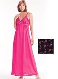 Long Embroidered Tricot Gown - Misses Sizes