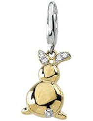 14K Yellow Gold .025 ct tw Diamond Rabbit Charm