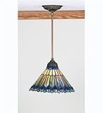Meyda Tiffany 12in. Wide Jeweled Peacock Mini Pendant Light 48926