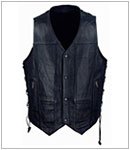 Leather Vests Men's Leather Motorcycle 10 Pocket Vest MV106