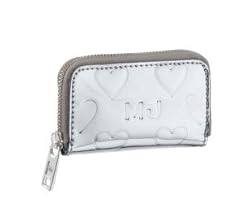 Marc by Marc Jacobs Limited Edition Heart Mirror Hearts Coin Case Purse Wallet Silver