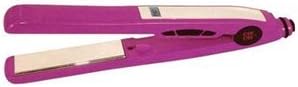 Hair Straightening Iron with 1" Titanium Plates, Slim Lightweight Design with Heat Levels Up To 410 Degrees, LED Electronic Temperature Control, Includes Swivel Power Cord and Convenient Hanging Loop, BONUS Bottle of Deep Brilliance Reflect Silk Reflection, Purple Finish