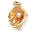 14k Baseball Glove Cultured Pearl Ball Charm