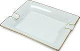 from HumidorDiscount Cigar Ashtray white/gold - rectangular
