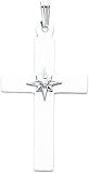 14k White Gold .03ct Diamond Cross Pendant
