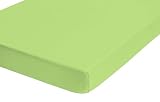 Produkt-Bild: Biberna 77144/477/040 Jersey-Stretch Spannbetttuch / 90 x 190 cm - 100 x 200 cm / Farbe: hellgr&uuml;n