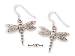 Sterling Silver Antiqued Dragonfly Filigree Wings Earrings