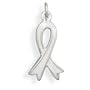 Sterling Silver White Enamel Awareness Ribbon Charm, 7/8 inch, Peace, Victims of Terror