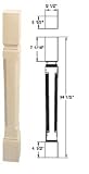Hafele Traditional Post (635.74.140) 3-1/2 x 3-1/2 x 34-1/2, Maple