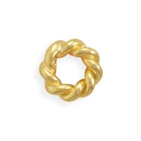 Spacer Bead Charm Twisted 14 Karat Gold Over Sterling Silver