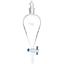 American Educational Bomex Glass Conical Separatory Funnel, with PTFE Stopcock, 500mm Capacity